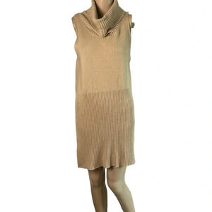 VTG Sweater dress,chunky rib knit ,turtleneck,thick,size 10. Retro,boho,70’ vibe